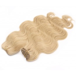 Wellige Clip In Maxi Set 53 cm Remy 100% Menschenhaar - natur blonde
