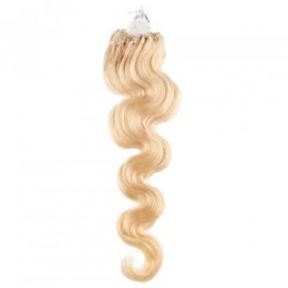 Wellige Haar für die Methoden Micro Ring / Easy Loop 50 cm – leichteste blond