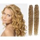 Vlasy pro metodu Pu Extension / TapeX / Tape Hair / Tape IN 50cm kudrnaté - přírodní blond