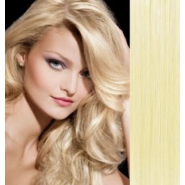 43cm Clip In Haar 100% Menschenhaar europäischen Typs 100g - leichteste blond